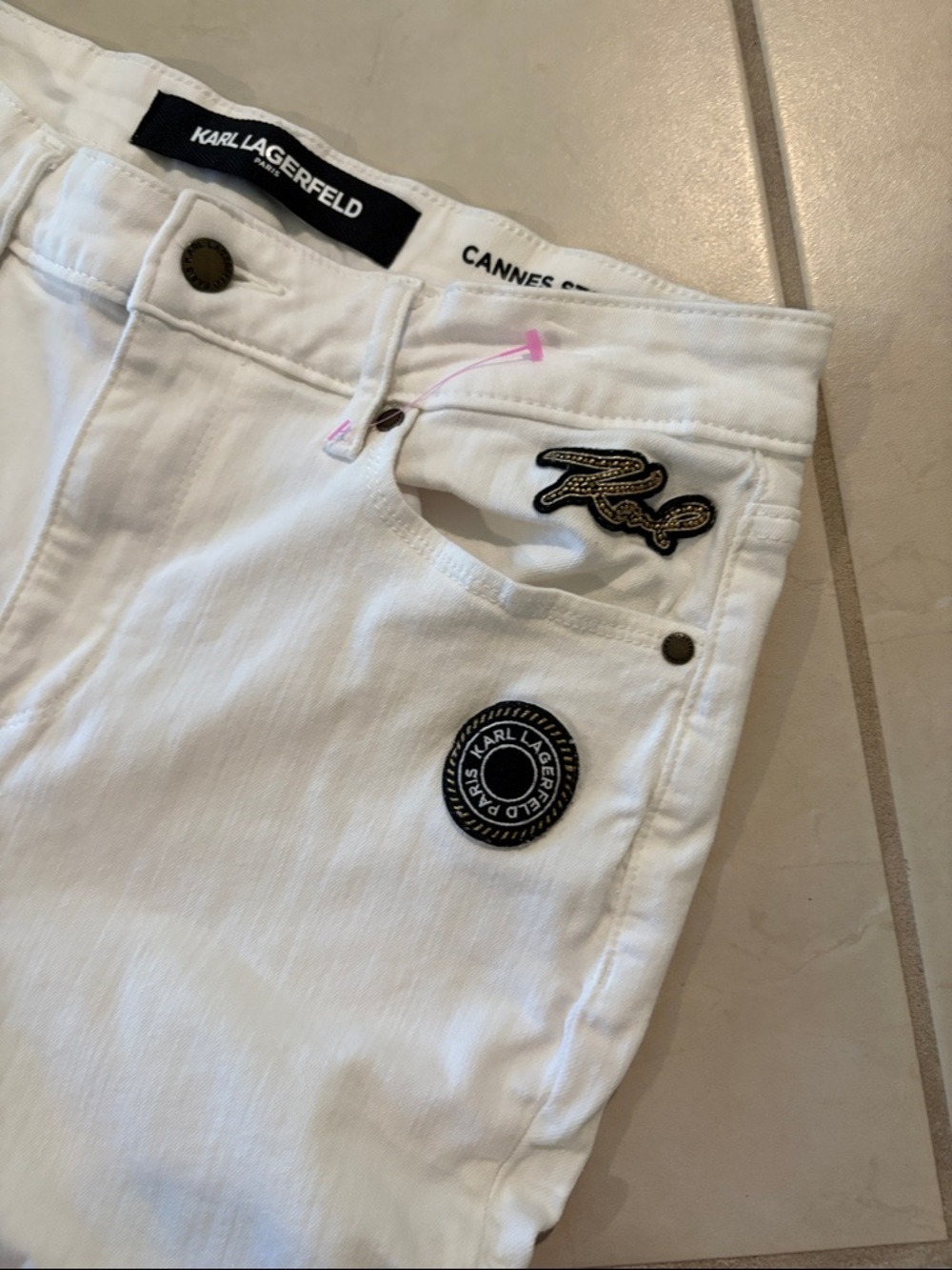 Carl Lagerfeld size 10 white jeans 1803 - Picture 4 of 9